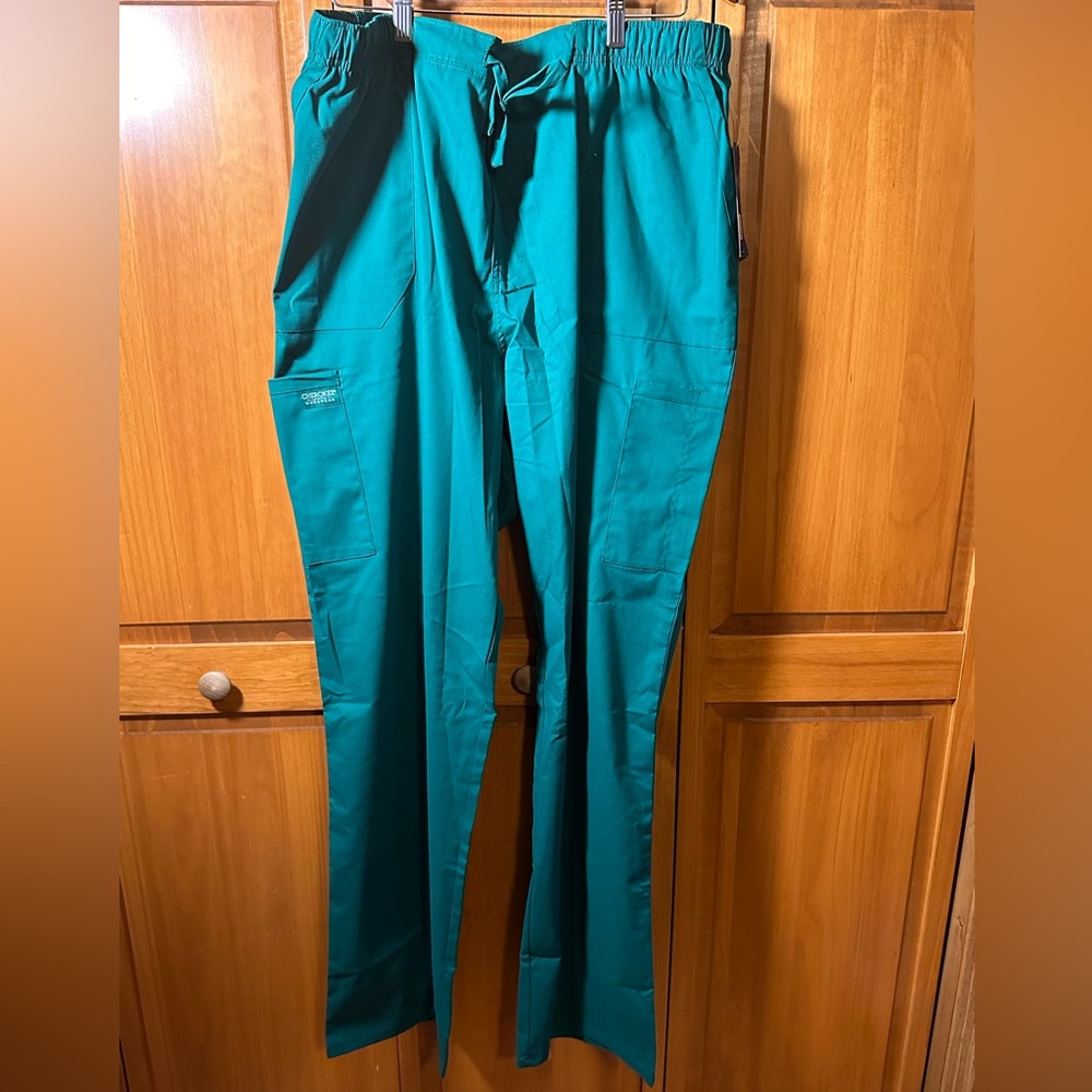 Cherokee Workwear Professionals Men’s Zip fly Scrub Pants NEW Sz 2XL Tall Green